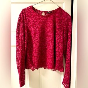 TALULA lace long sleeve blouse - burgundy. Only worn a handful of times